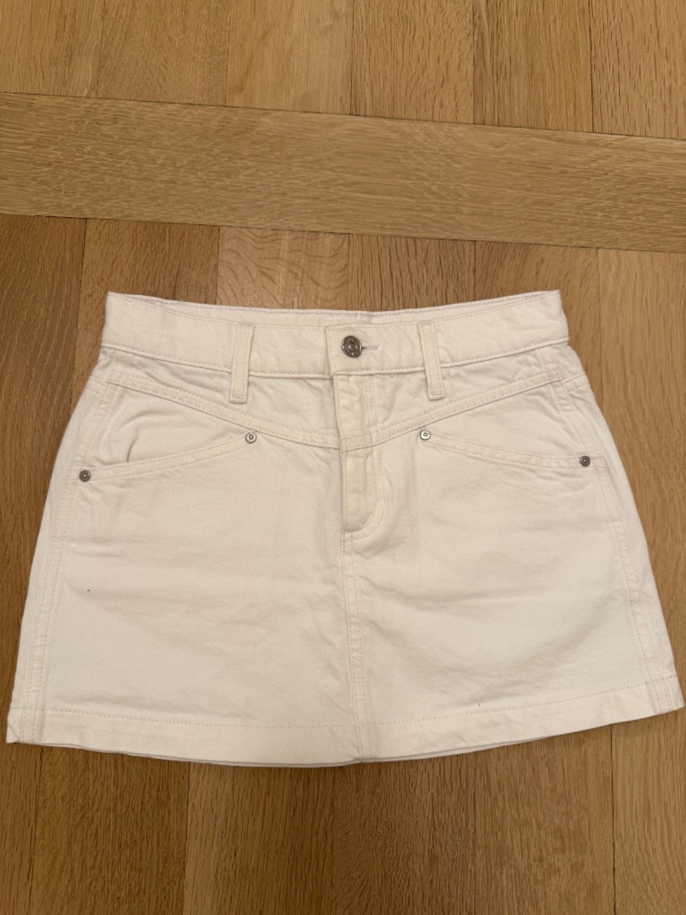 Paige white denim miniskirt